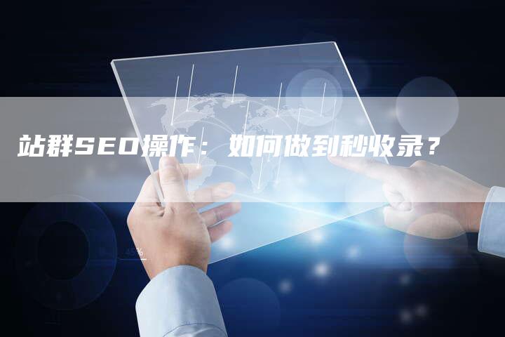 站群SEO操作：如何做到秒收录？