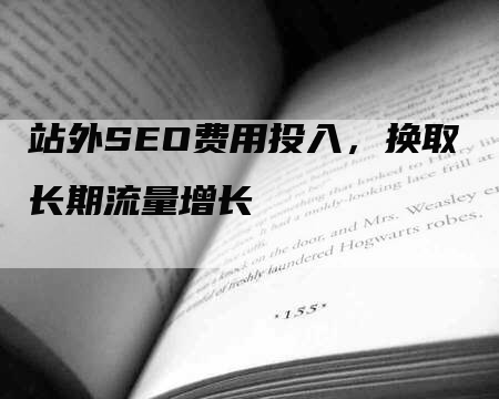 站外SEO费用投入，换取长期流量增长
